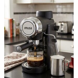 Imusa 4-Cup Espresso & Cappuccino Maker With Steam Nozzle New Open Box